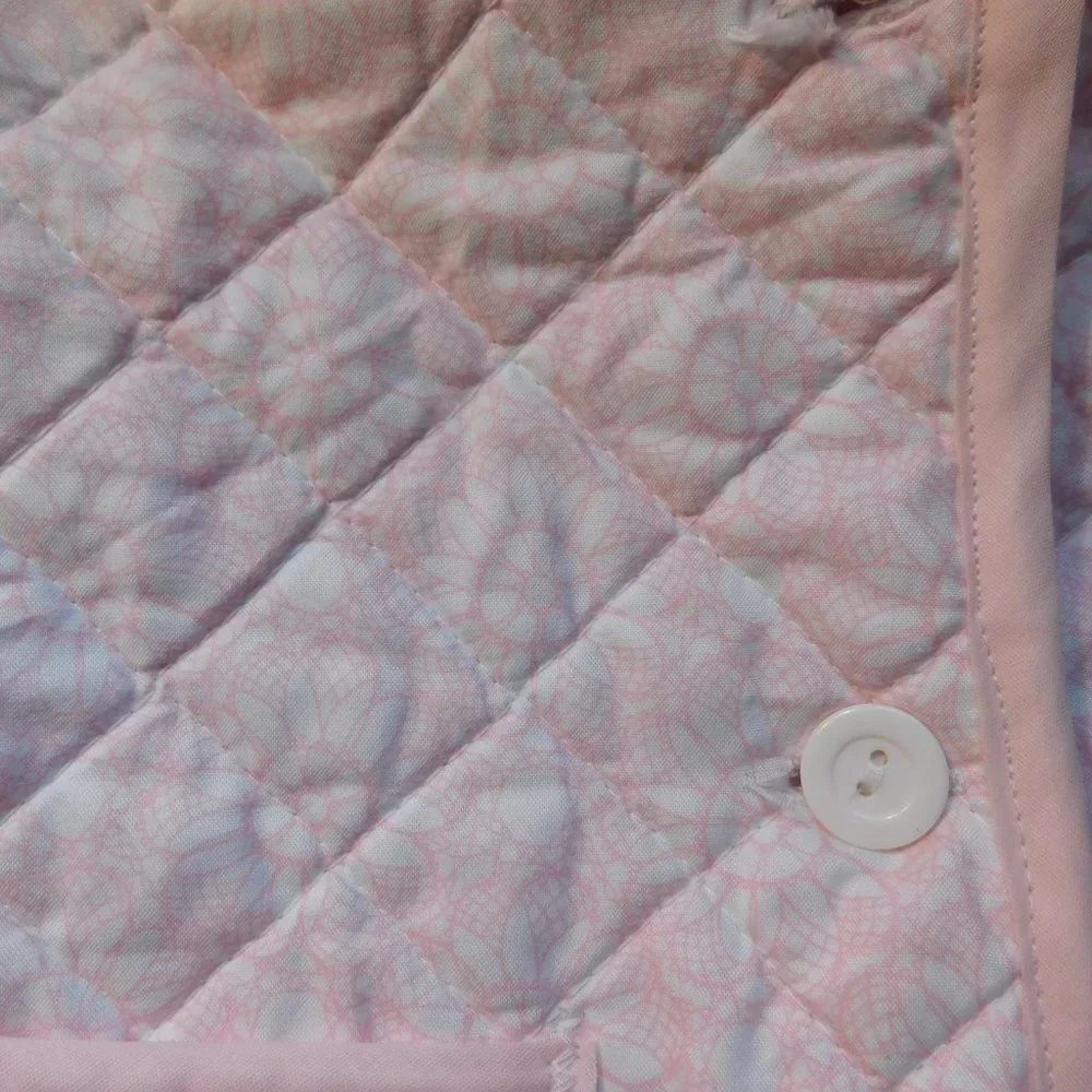 Grannie Annie Floral Pink Handmade Quilted Jacket Girl's XS 12-18 Months